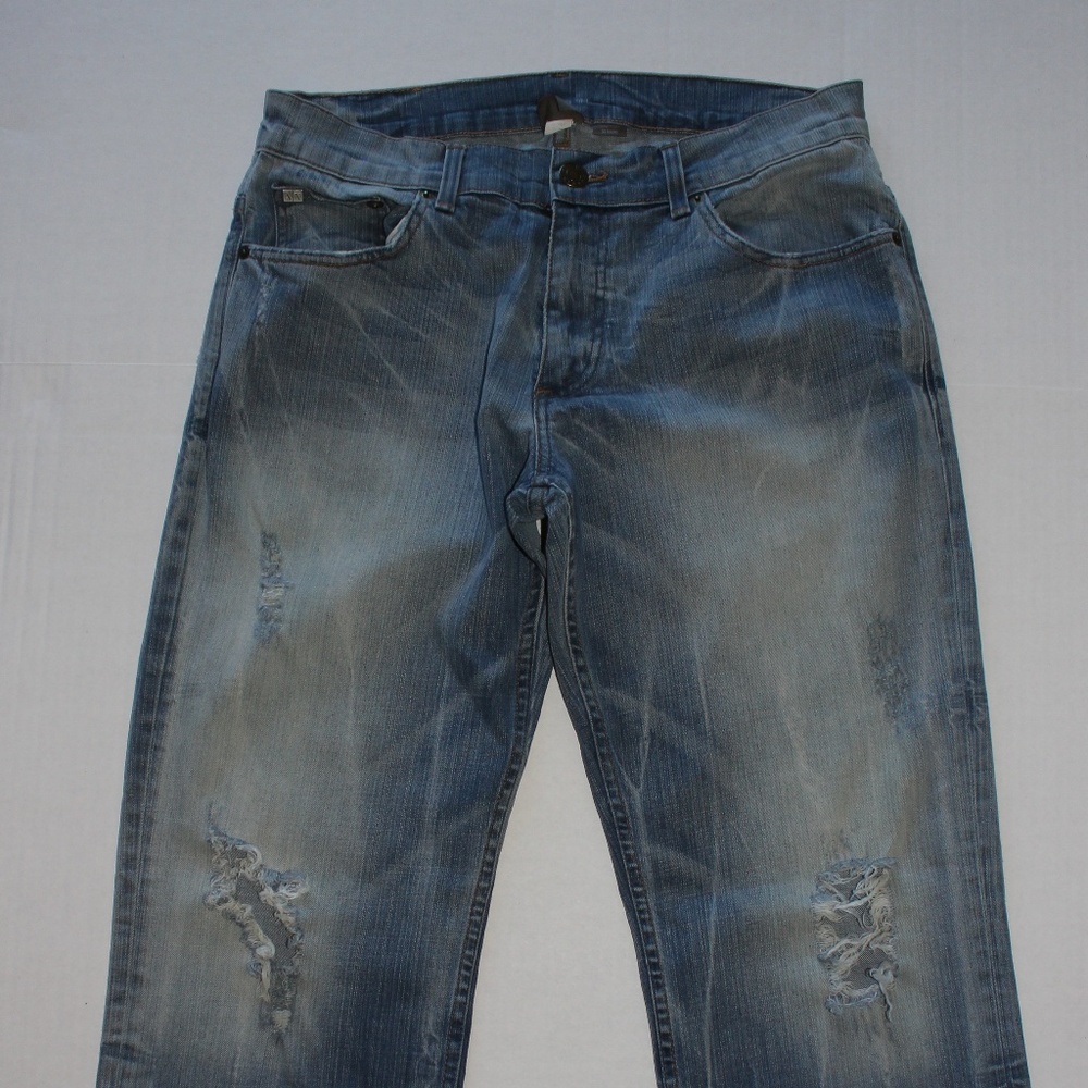 Armani Exchange Light Blue Ripped Jeans